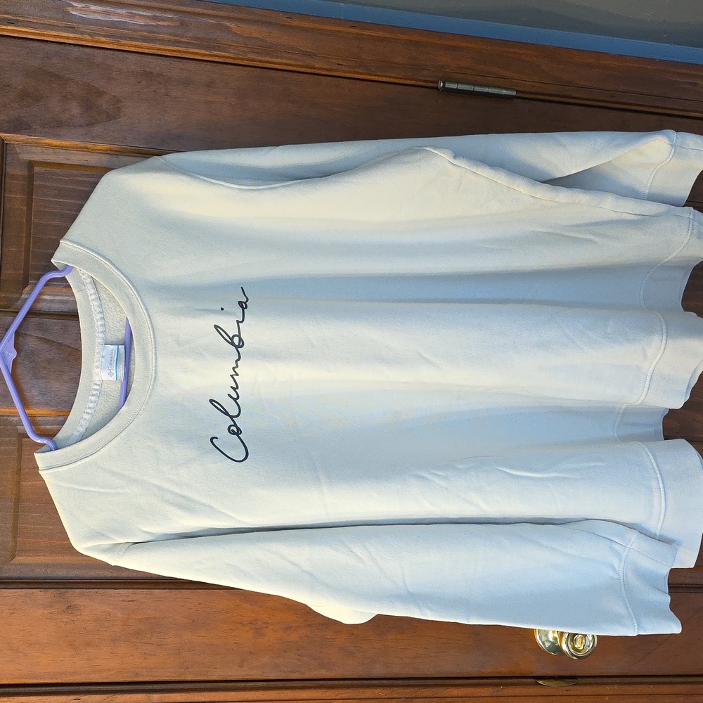 COLUMBIA Cream Colored Crewneck Sweatshirt, Sz. 3X, Excellent Condition